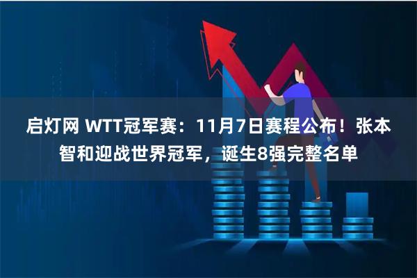 启灯网 WTT冠军赛：11月7日赛程公布！张本智和迎战世界冠军，诞生8强完整名单